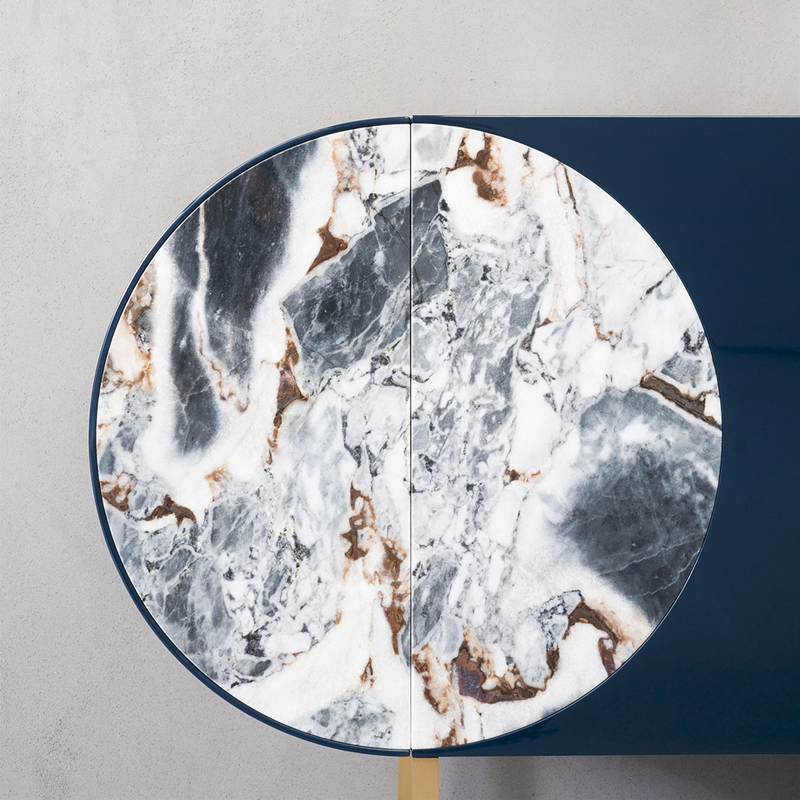 Meuble de rangement SELENE Bleu/ marbre Ocean Storm BAXTER MADE IN ITALY
