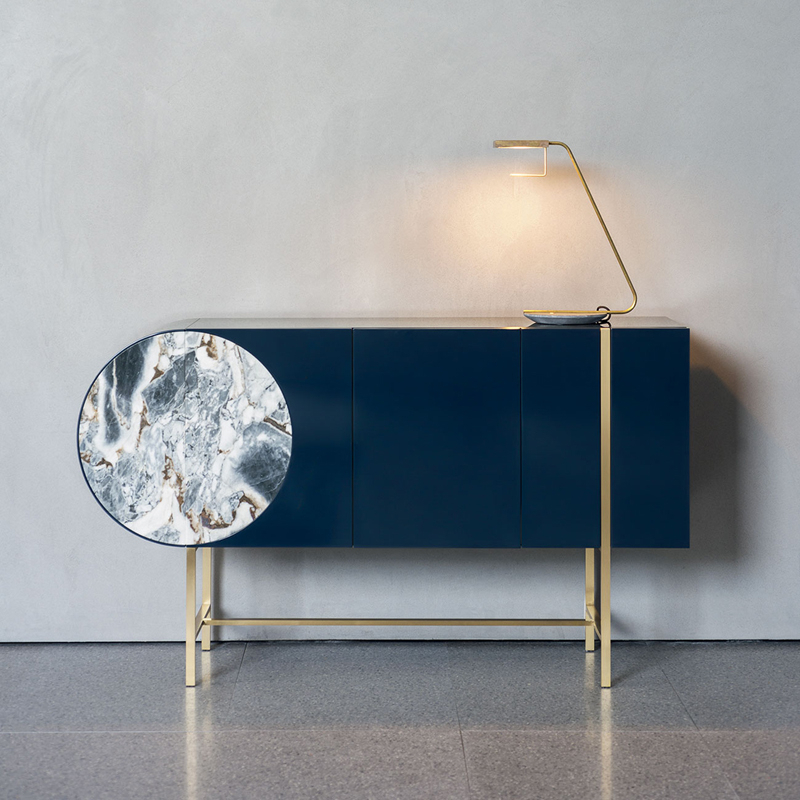 Meuble de rangement SELENE Bleu/ marbre Ocean Storm BAXTER MADE IN ITALY