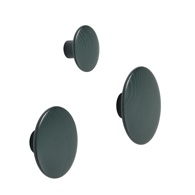 Patère Design Patère DOTS Ø 6,5 Vert foncé MUUTO