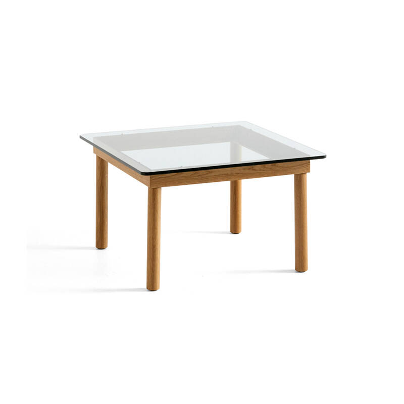 Table basse KOFI 60x60 Chêne/ verre transparent HAY