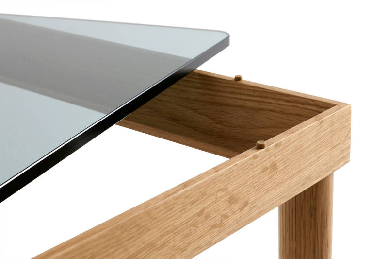 Table basse KOFI 60x60 Chêne/ verre transparent HAY