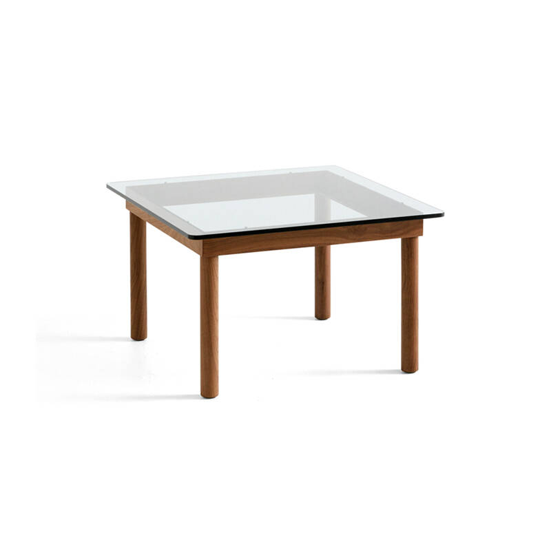Table basse KOFI 60x60 Noyer/ verre transparent HAY