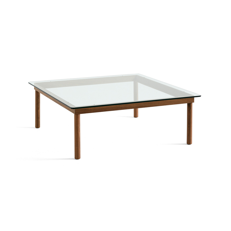 Table basse KOFI 100x100 Noyer/ verre transparent HAY