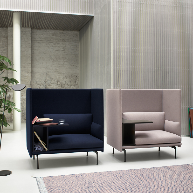 Fauteuil OUTLINE HIGHBACK WORK Bleu foncé 554 MUUTO
