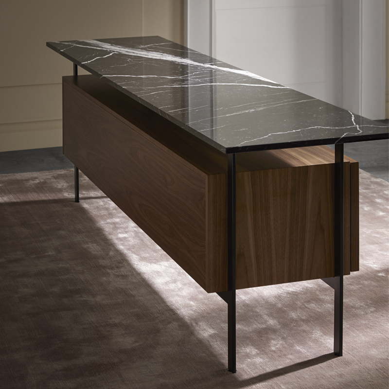 Meuble de rangement CHICAGO Portes Verre Noyer PUNT MOBLES