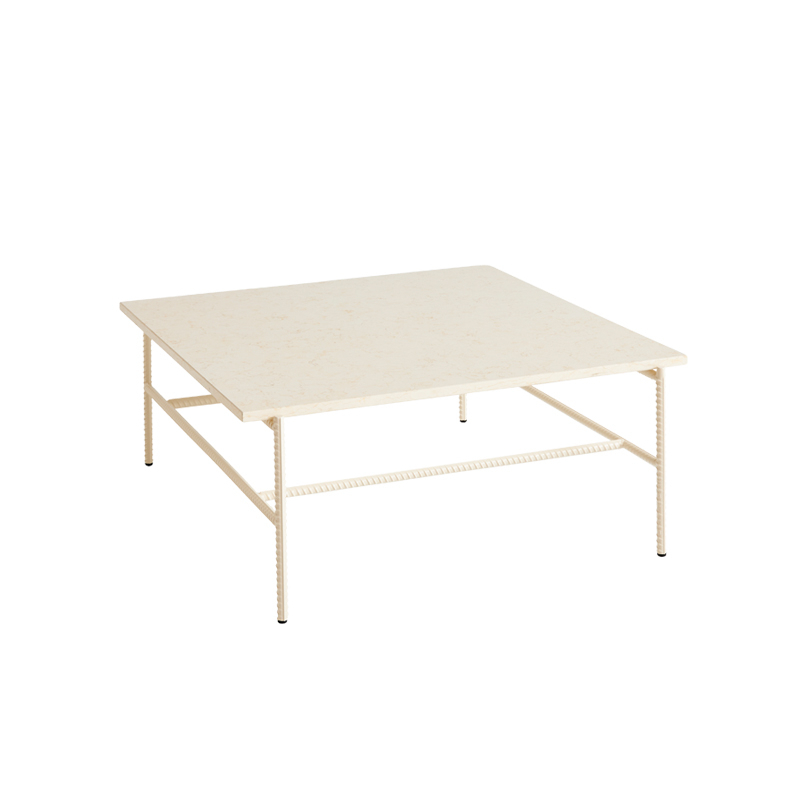 Table basse REBAR 80x84 Marbre beige/ albâtre HAY