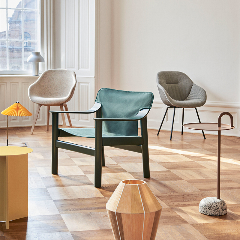 Fauteuil BERNARD Toile Vert foncé HAY