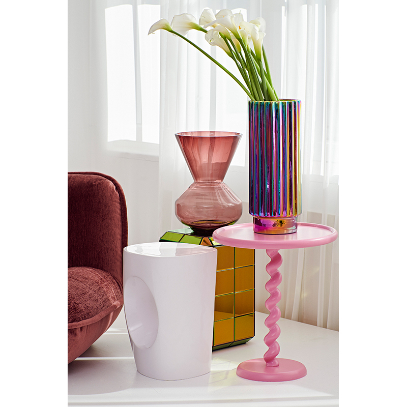 Table d'appoint guéridon TWISTER Rose clair POLS POTTEN