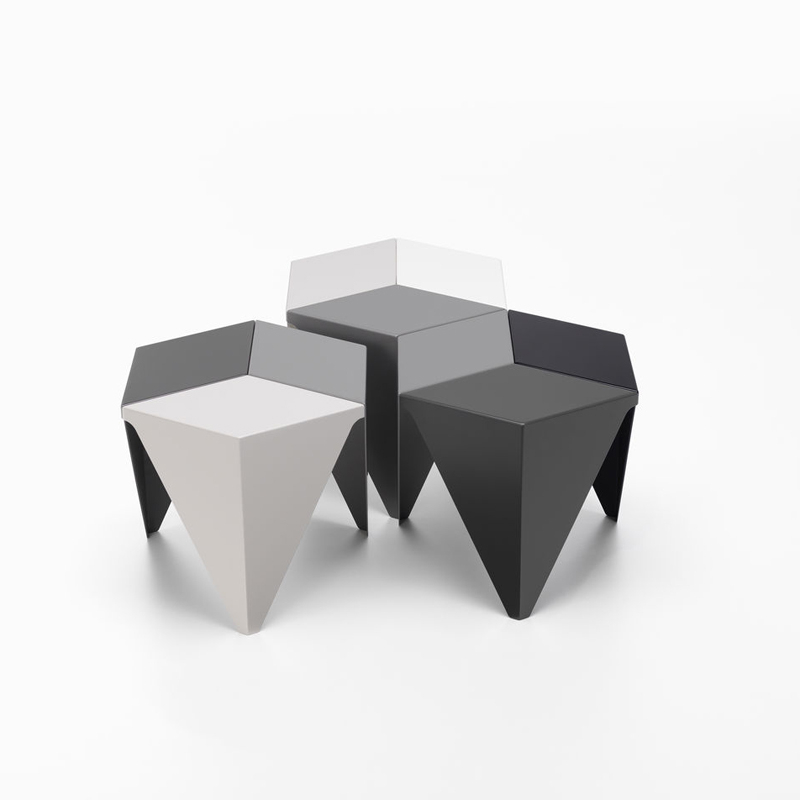 Table d'appoint guéridon PRISMATIC Gris clair 3 tons VITRA