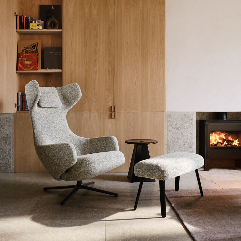 Fauteuil GRAND REPOS & PANCHINA Nubia 09 ivoire/forêt VITRA
