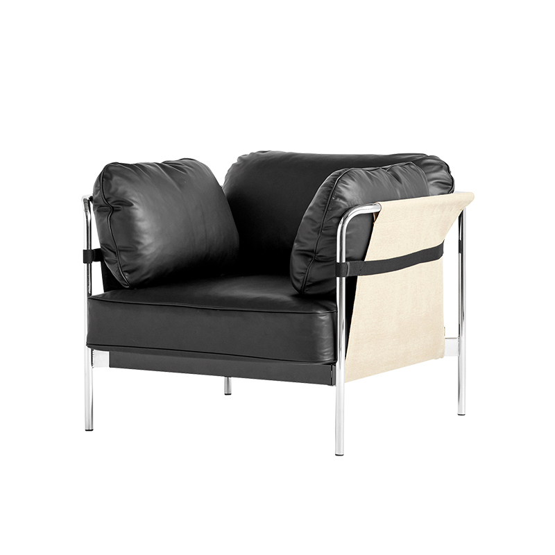 Fauteuil CAN 1 place cuir Cuir noir HAY