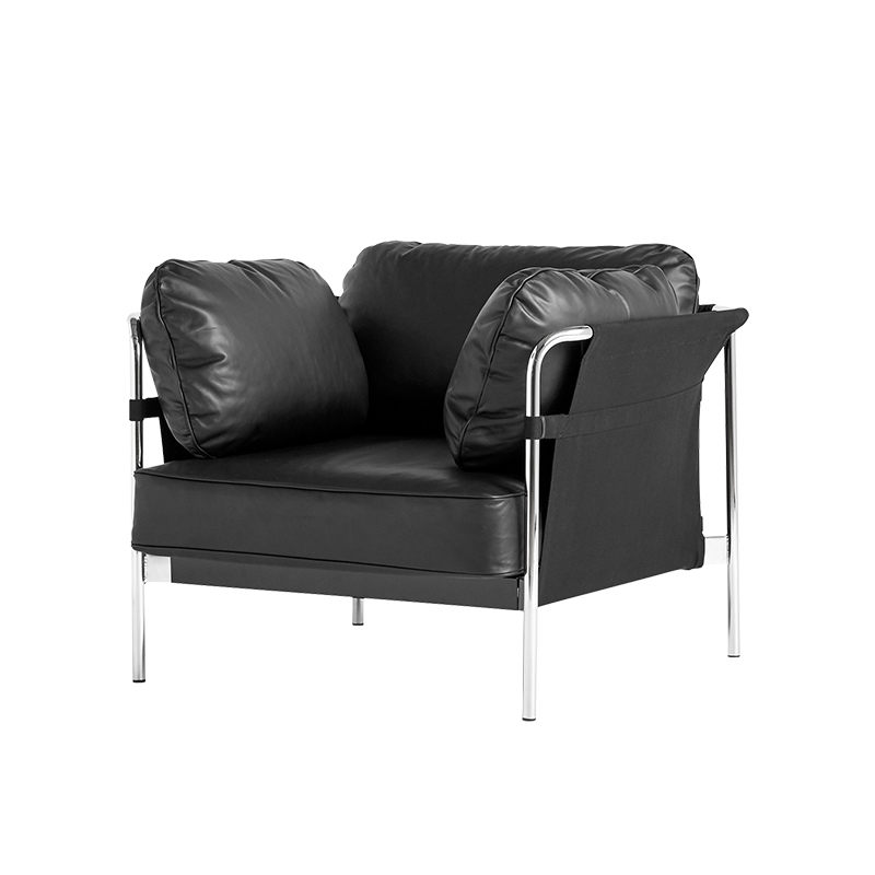 Fauteuil CAN 1 place cuir Cuir noir HAY