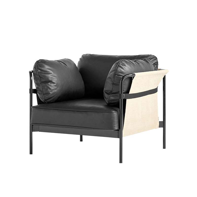 Fauteuil CAN 1 place cuir Cuir noir HAY