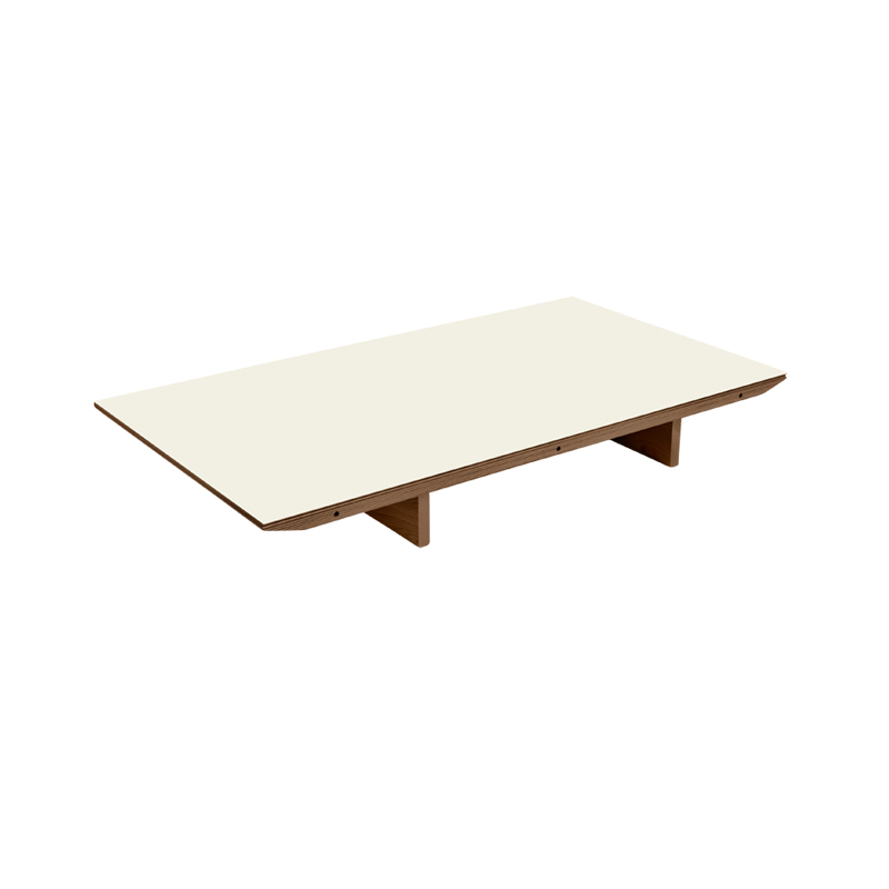 Table CPH 30 Rallonge 50x90 Lino blanc cassé/ noyer vernis à base d'eau HAY