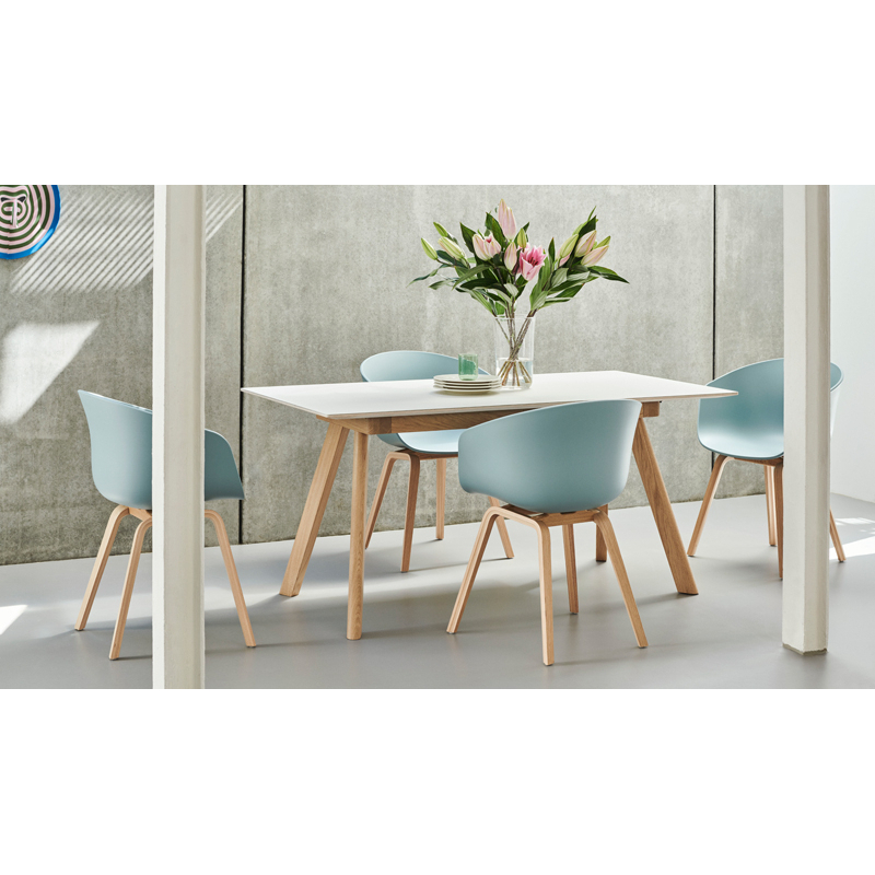 Table CPH 30 EXTENDABLE Stratifié blanc/ chêne vernis à base d'eau HAY