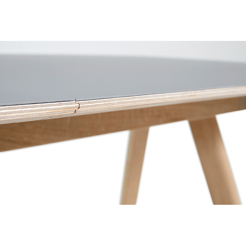 Table CPH 30 EXTENDABLE Lino gris/ chêne vernis à base d'eau HAY