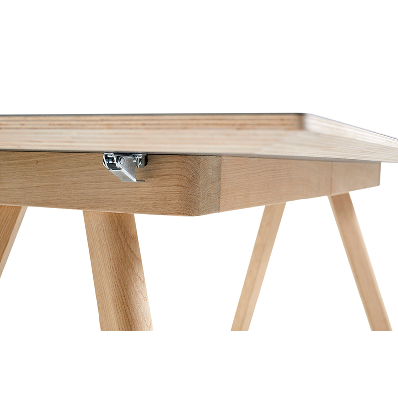 Table CPH 30 EXTENDABLE Lino gris/ chêne vernis à base d'eau HAY