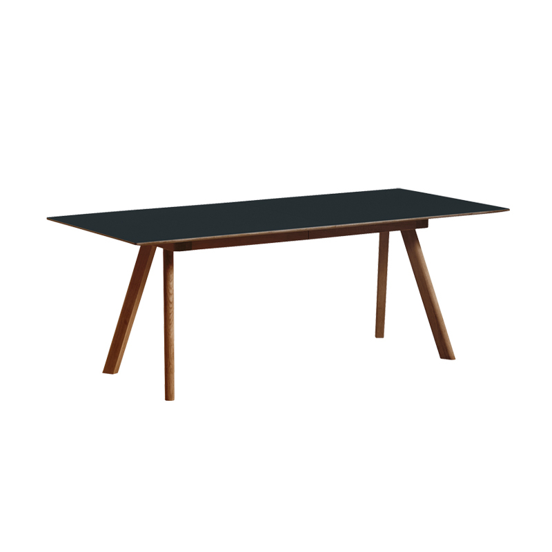 Table CPH 30 EXTENDABLE Lino gris foncé/ noyer vernis à base d'eau HAY