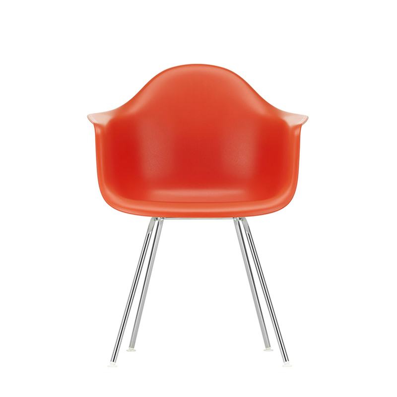 Chaise EAMES PLASTIC ARMCHAIR DAX Rouge coquelicot RE VITRA
