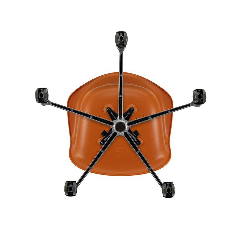 Fauteuil de bureau EAMES PLASTIC ARMCHAIR PACC Orange rouille RE VITRA