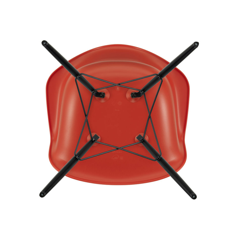 Chaise EAMES PLASTIC ARMCHAIR DAW Rouge coquelicot RE VITRA