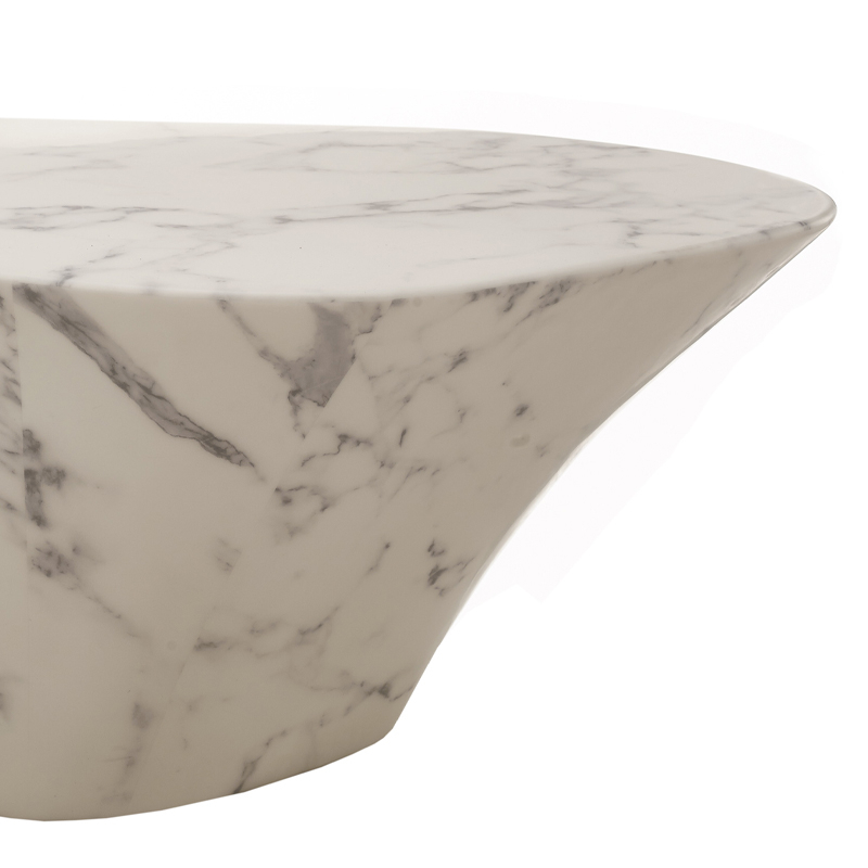 Table basse OVAL MARBLE LOOK Blanc POLS POTTEN