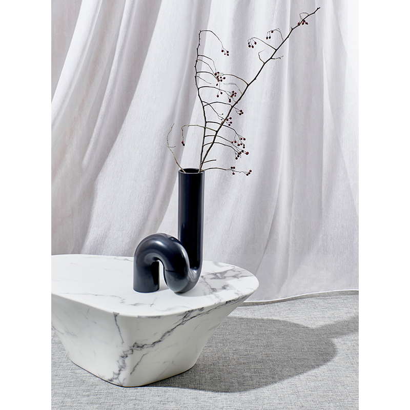 Table basse OVAL MARBLE LOOK Blanc POLS POTTEN