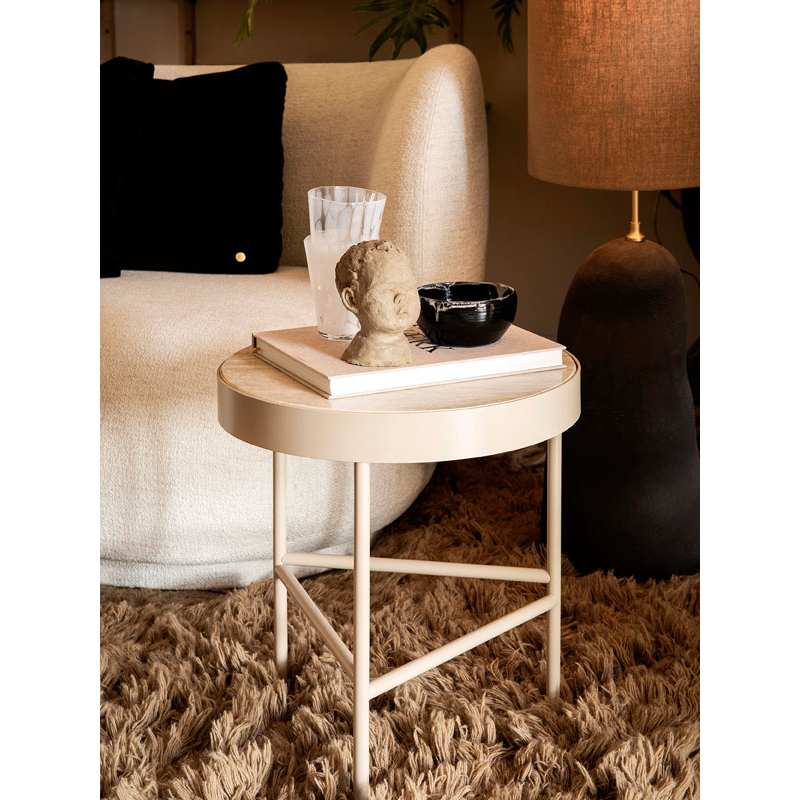Table d'appoint guéridon TRAVERTINE Medium Cachemire FERM LIVING