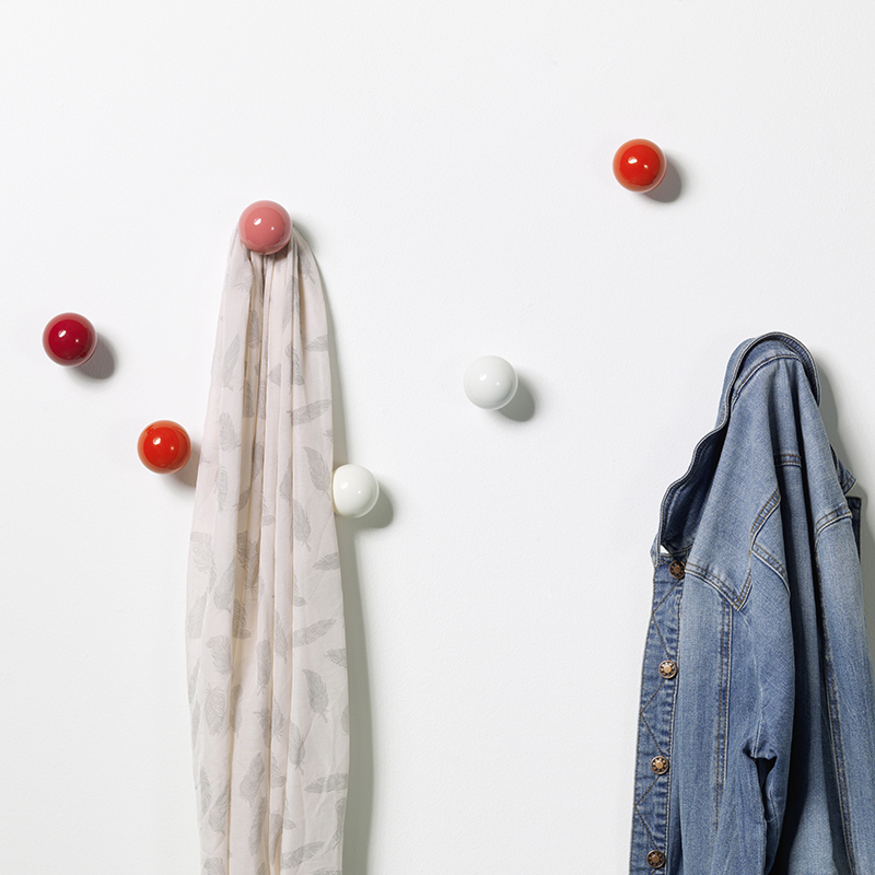 Patère Design Set de 3 patères COAT DOTS Rouge VITRA
