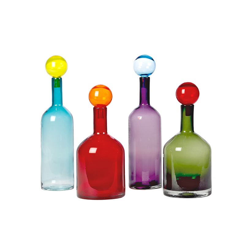 Carafe & verre Set de 4 Carafes BUBBLES AND BOTTLES L Multicolore  POLS POTTEN