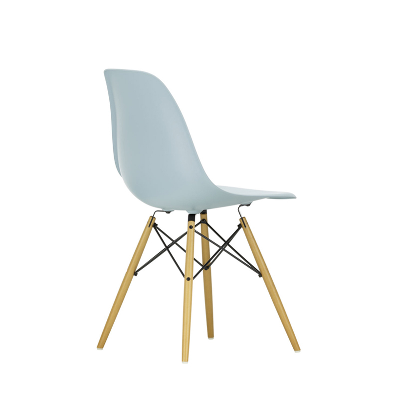 Chaise EAMES PLASTIC CHAIR DSW érable nuance de jaune Gris bleuté RE VITRA