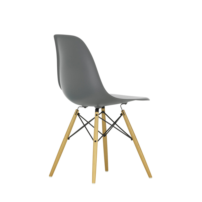 Chaise EAMES PLASTIC CHAIR DSW érable nuance de jaune Gris granit RE VITRA