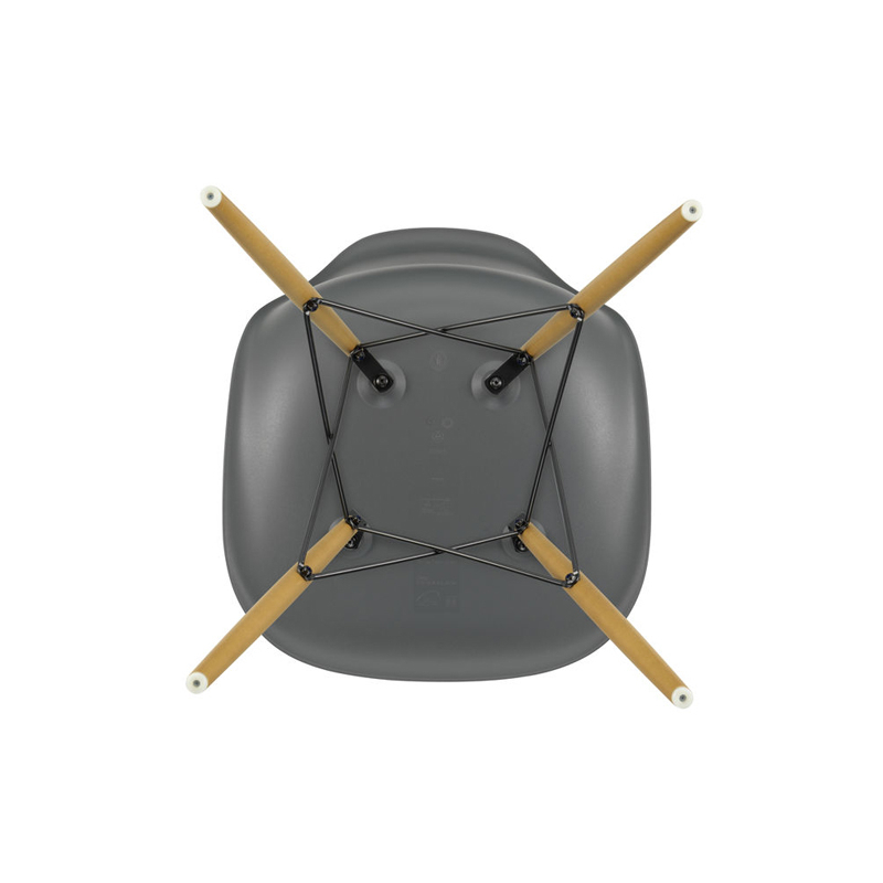 Chaise EAMES PLASTIC CHAIR DSW érable nuance de jaune Gris granit RE VITRA