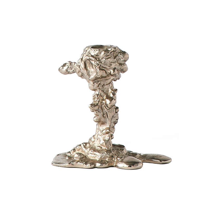 Photophore, bougeoir et bougie Bougeoir DRIP S Argent POLS POTTEN