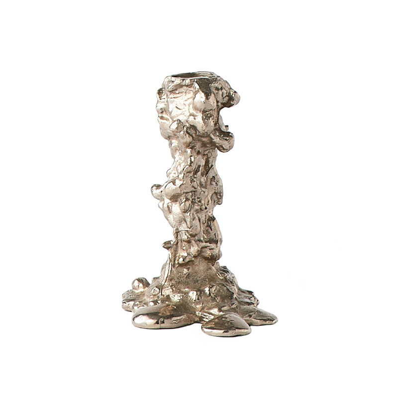 Photophore, bougeoir et bougie Bougeoir DRIP S Argent POLS POTTEN