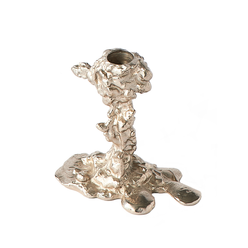 Photophore, bougeoir et bougie Bougeoir DRIP S Argent POLS POTTEN