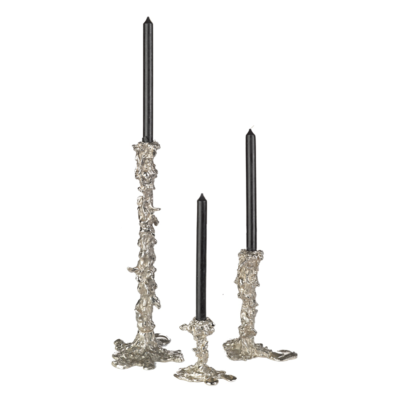 Photophore, bougeoir et bougie Bougeoir DRIP S Argent POLS POTTEN
