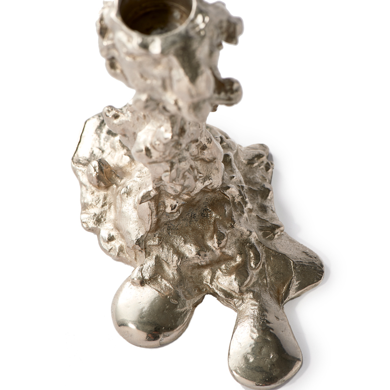 Photophore, bougeoir et bougie Bougeoir DRIP S Argent POLS POTTEN