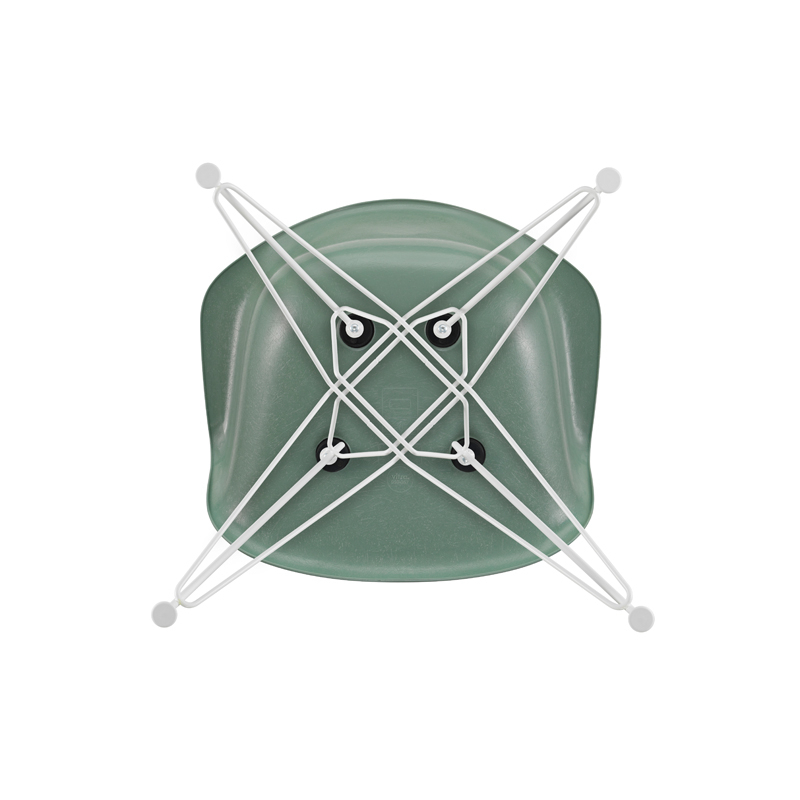 Chaise EAMES FIBERGLASS ARMCHAIR DAR Vert mousse Eames VITRA
