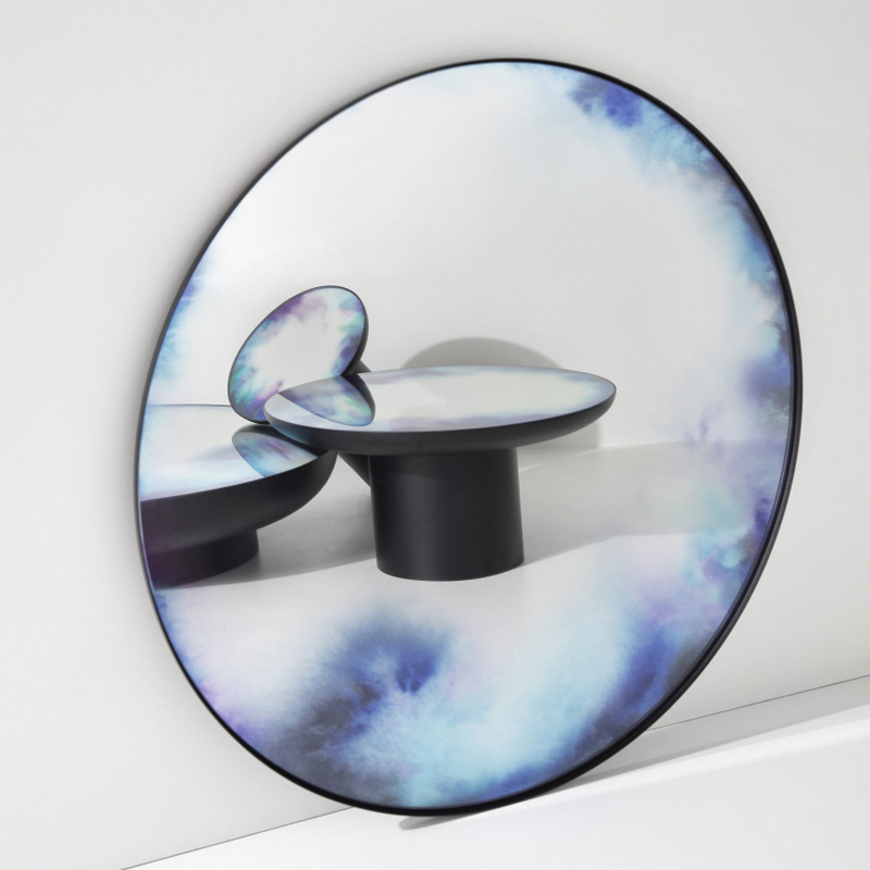 Table basse FRANCIS L Aquarelle bleu-violet PETITE FRITURE