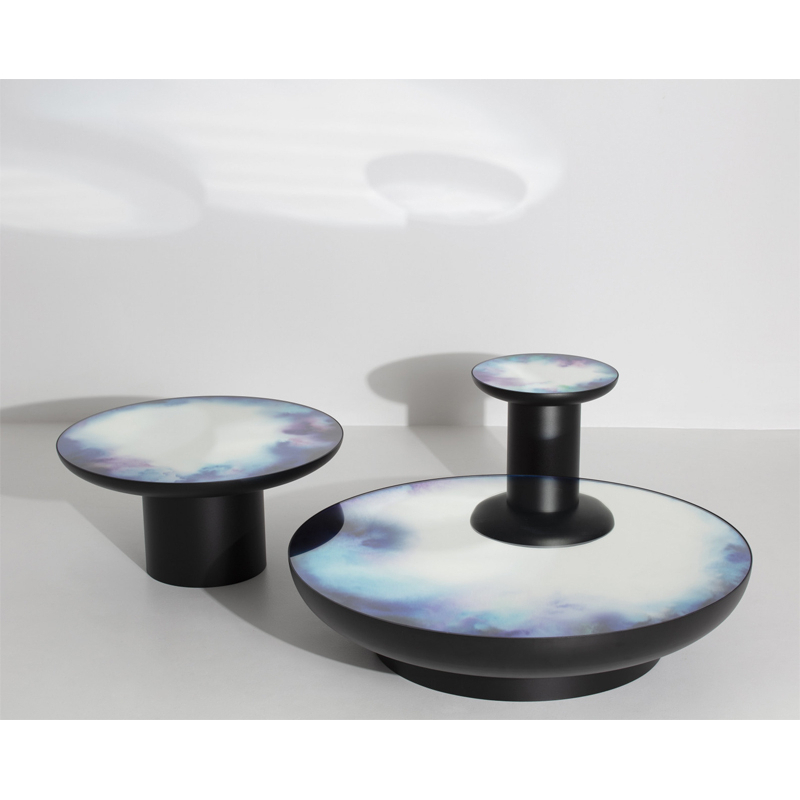 Table basse FRANCIS L Aquarelle bleu-violet PETITE FRITURE