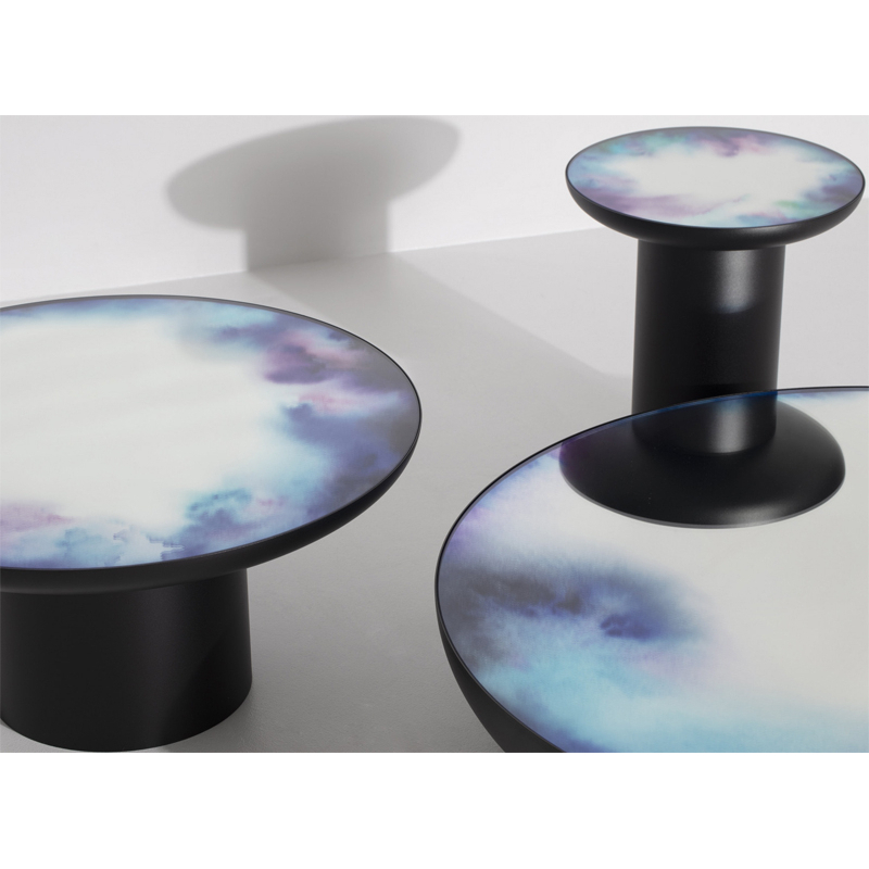 Table d'appoint guéridon FRANCIS Aquarelle bleu-violet PETITE FRITURE