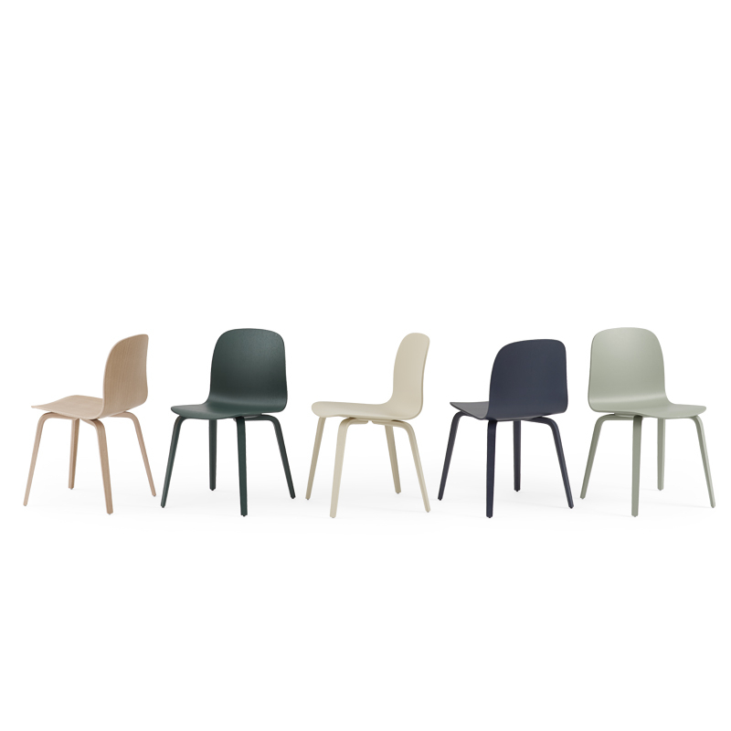 Chaise VISU pieds bois Gris MUUTO