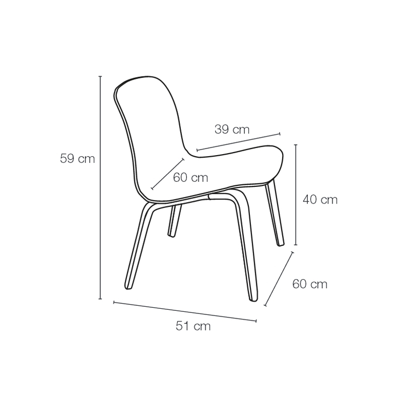 Fauteuil VISU LOUNGE Noir MUUTO