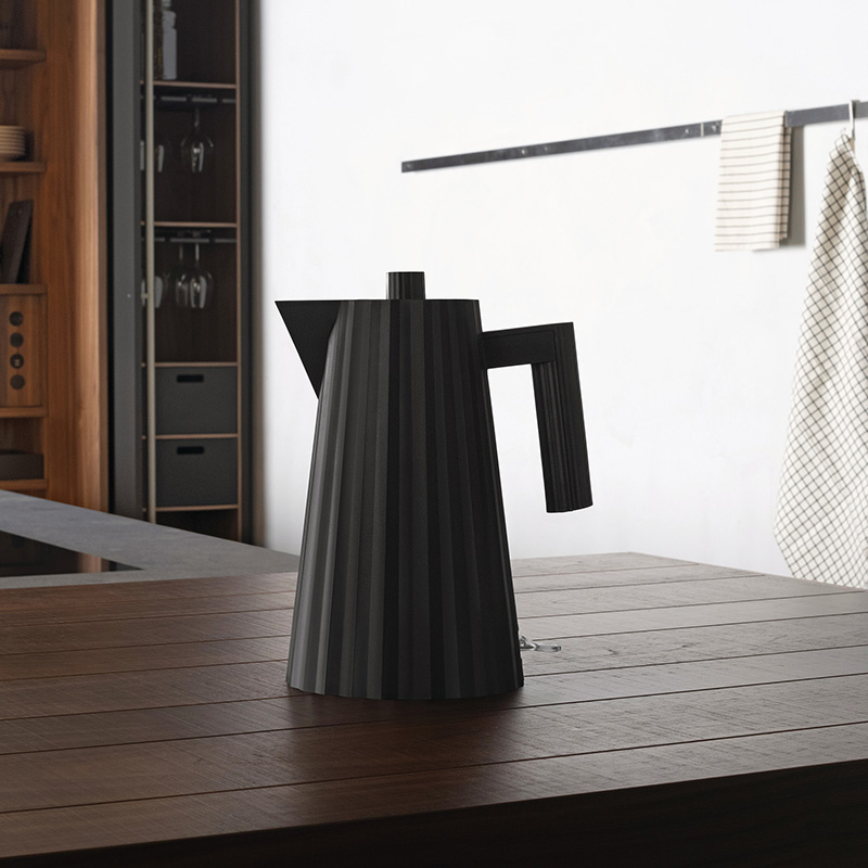 Café & Thé Bouilloire électrique PLISSÉ 1,7 L Noir ALESSI