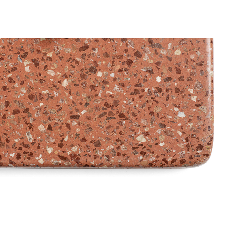 Table extérieur TERRAZZO Ø 70 Gris clair/ terrazzo rouge HAY