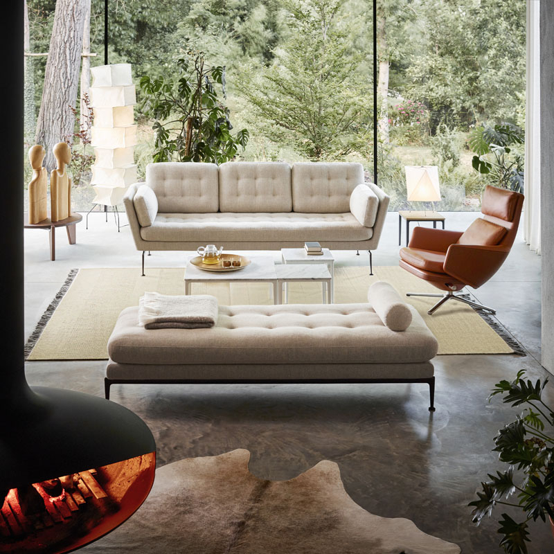 Canapé SUITA Capitonné 3 places Stone melange VITRA