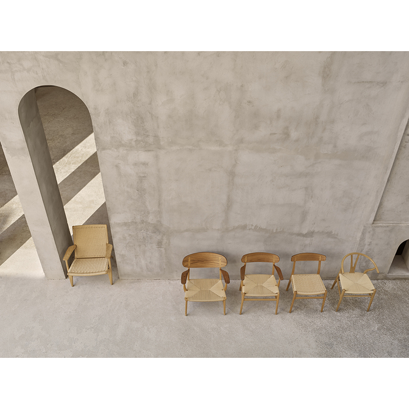 Chaise CH23 Chêne & noyer/ corde naturelle CARL HANSEN