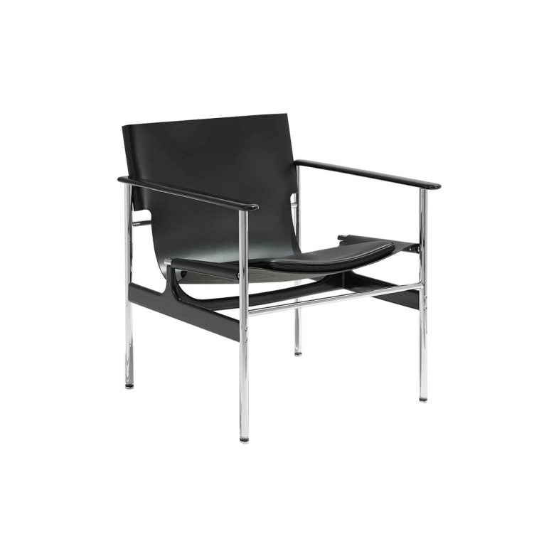 POLLOCK Cuir Noir avec coussin KNOLL