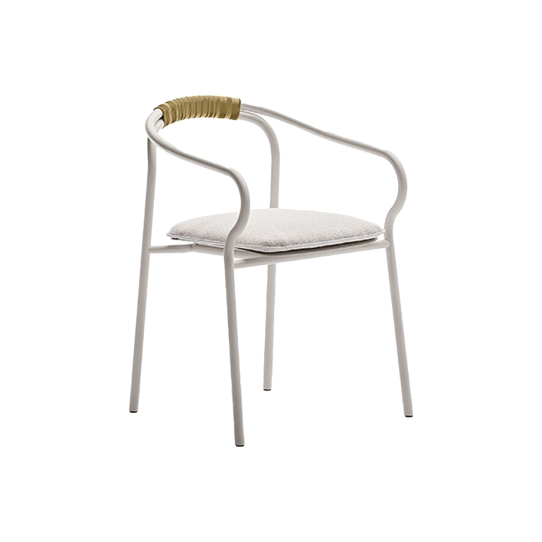 Outdoor Chair and Small Lounge Chair SALO with seat cushion Sand/ Nuvola UNOPIÙ